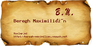 Beregh Maximilián névjegykártya